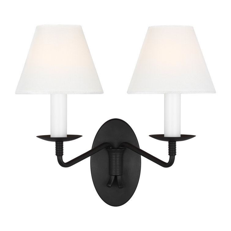 Sullivan Cone-Shaped White Iron Armed Sconce