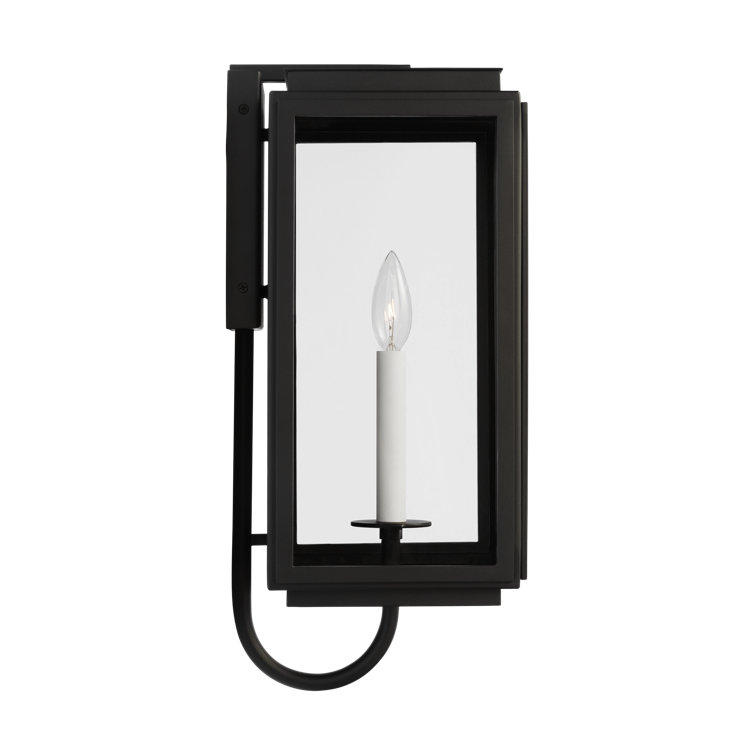 Edgar Textured Black Outdoor Lantern Wall Light 18.63" H
