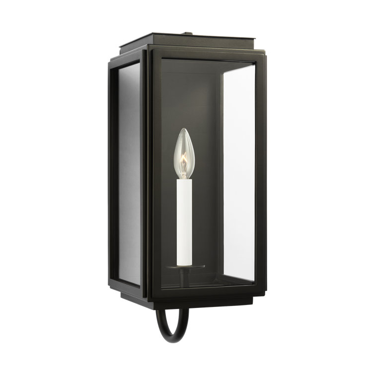 Edgar Textured Black Outdoor Lantern Wall Light 18.63" H