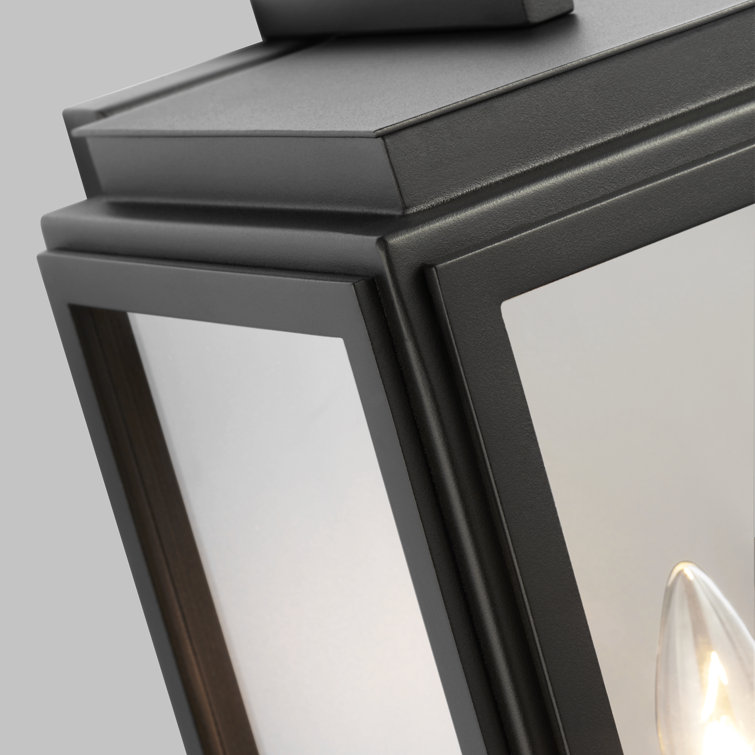 Edgar Textured Black Outdoor Lantern Wall Light 18.63" H