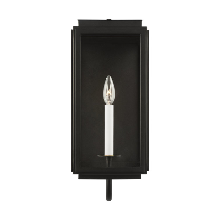 Edgar Textured Black Outdoor Lantern Wall Light 18.63" H