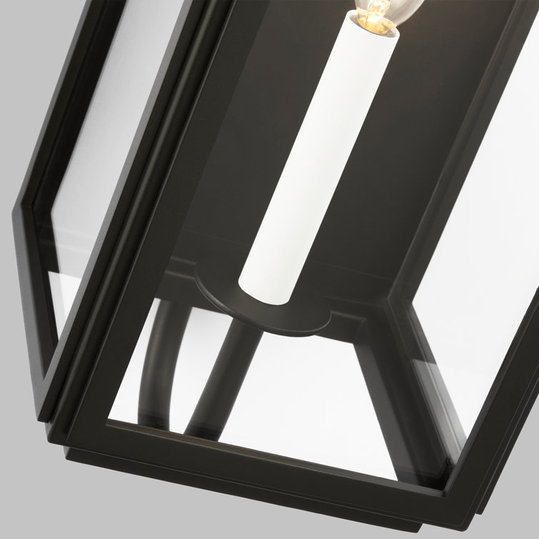 Edgar Textured Black Outdoor Lantern Wall Light 18.63" H