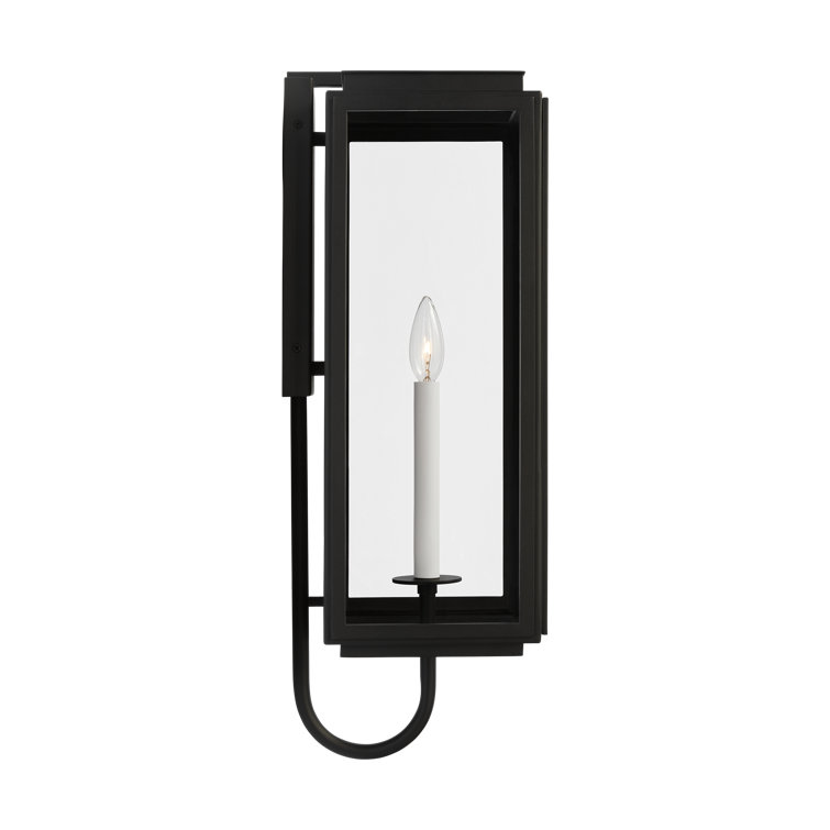 Edgar 23.75" Textured Black Steel Outdoor Wall Lantern