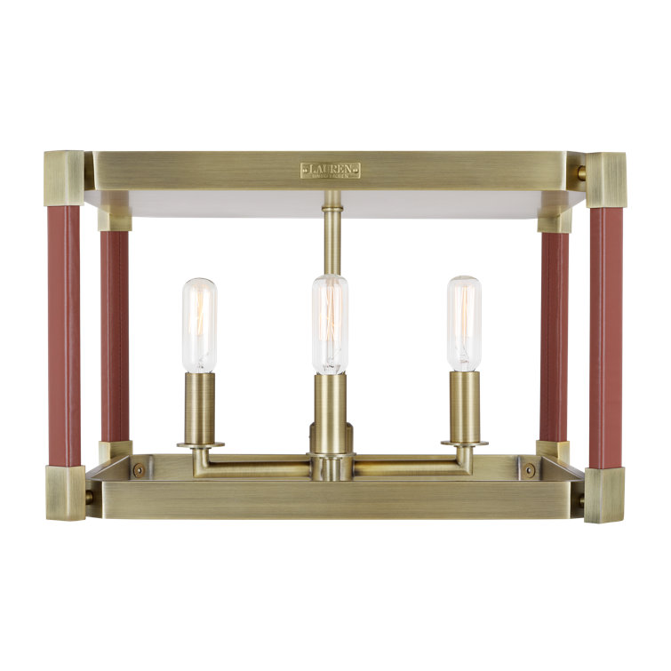 Hadley Time Worn Brass 14.88" Indoor/Outdoor Flush Mount Light