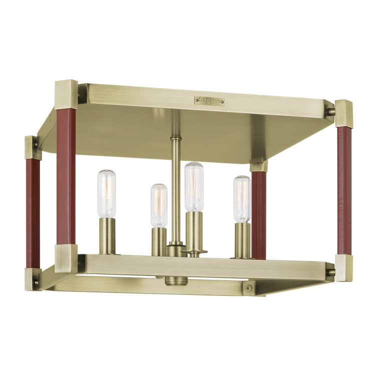 Hadley Time Worn Brass 14.88" Indoor/Outdoor Flush Mount Light
