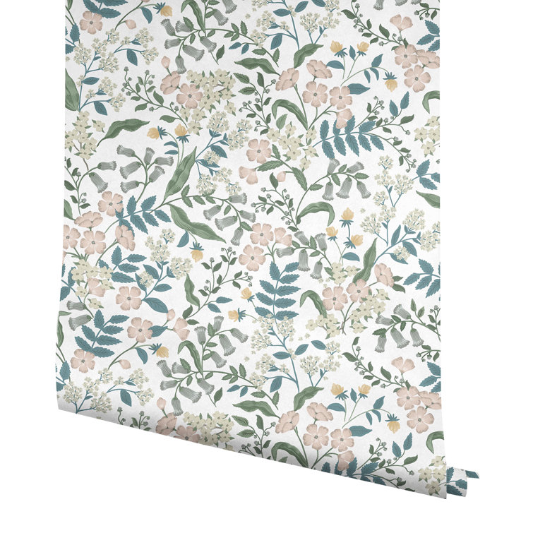 Blush Floral Peel and Stick Vinyl Wallpaper