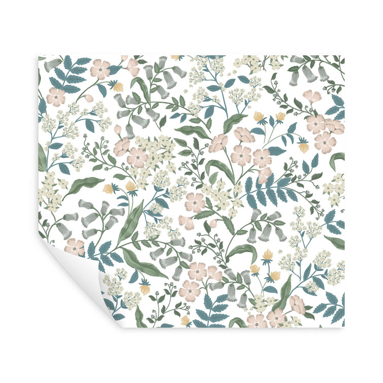 Blush Floral Peel and Stick Vinyl Wallpaper