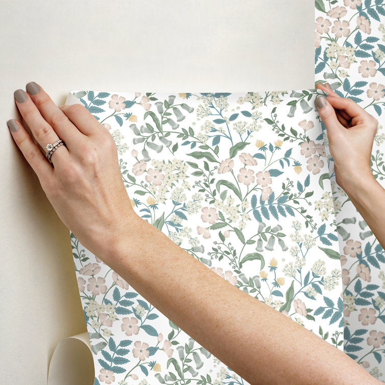 Blush Floral Peel and Stick Vinyl Wallpaper