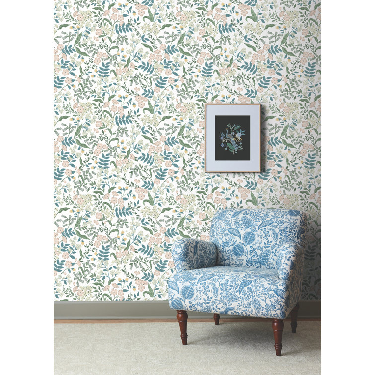 Blush Floral Peel and Stick Vinyl Wallpaper