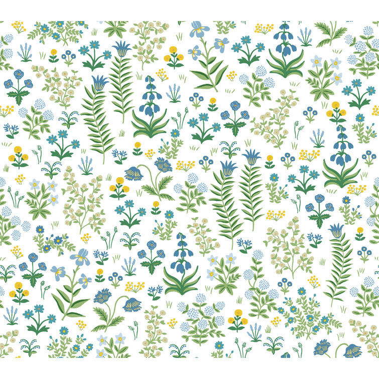 Menagerie Garden Blue Multicolor Peel and Stick Vinyl Wallpaper