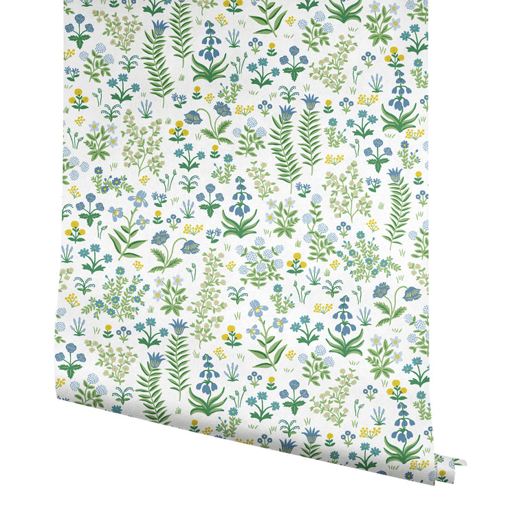 Menagerie Garden Blue Multicolor Peel and Stick Vinyl Wallpaper