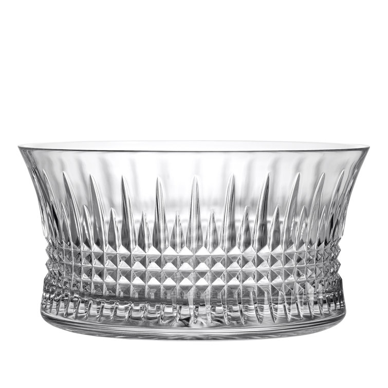 Clear Crystal Cut Round Decorative Bowl