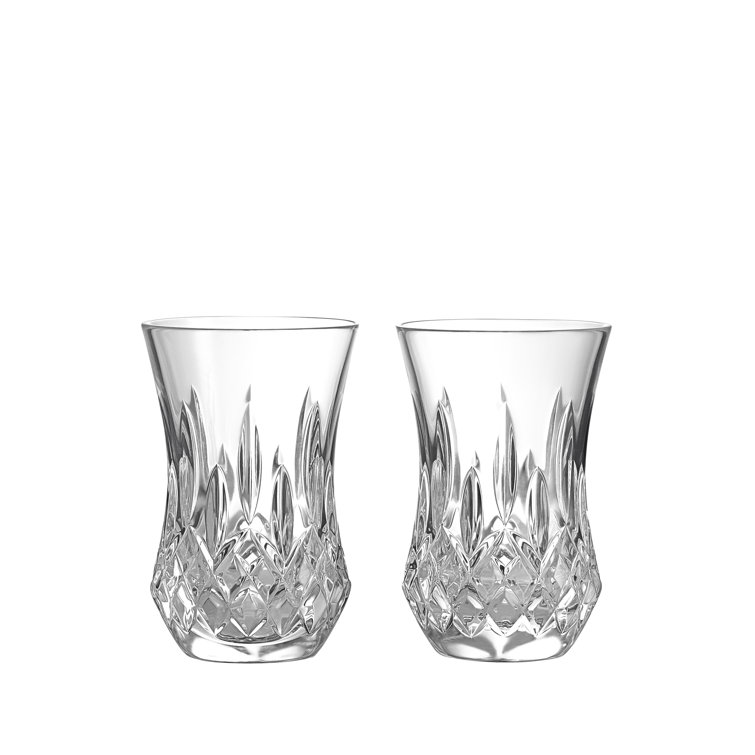 Classic Lismore Flared Crystal Whiskey Sipping Tumblers, Set of 2