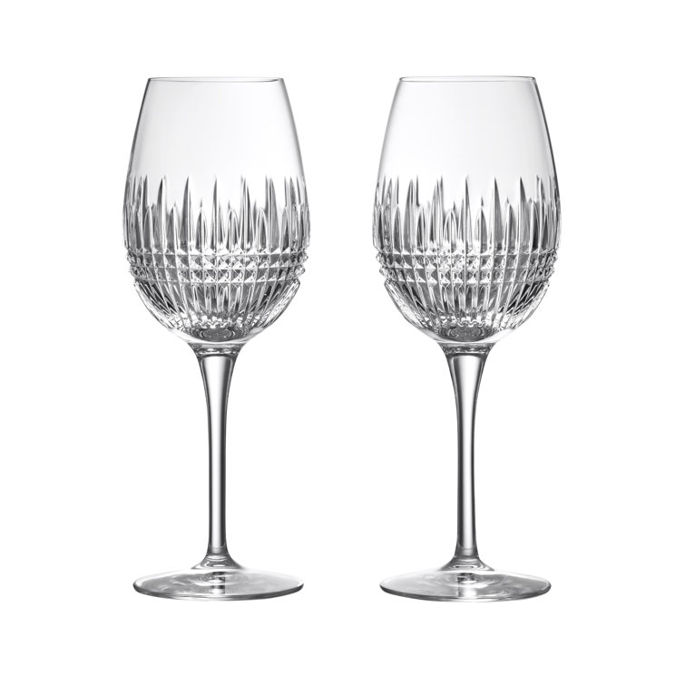 Lismore Diamond Essence 20oz Crystal Goblet Pair
