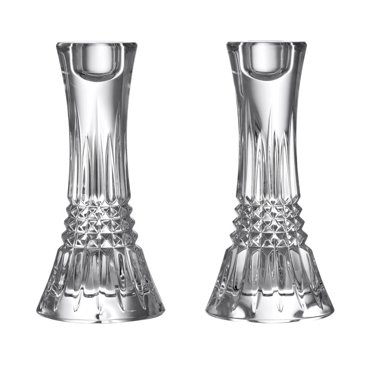 Radiant Crystal Lismore Diamond 10" Candlestick Pair