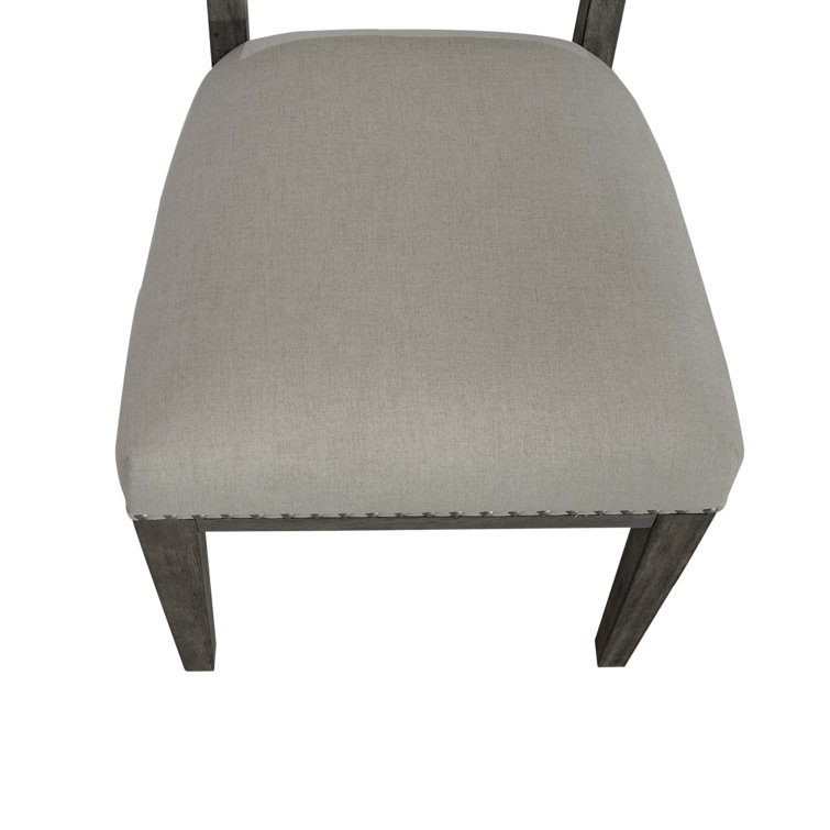 Havana Brown Upholstered Side Chair with Nailhead Trim