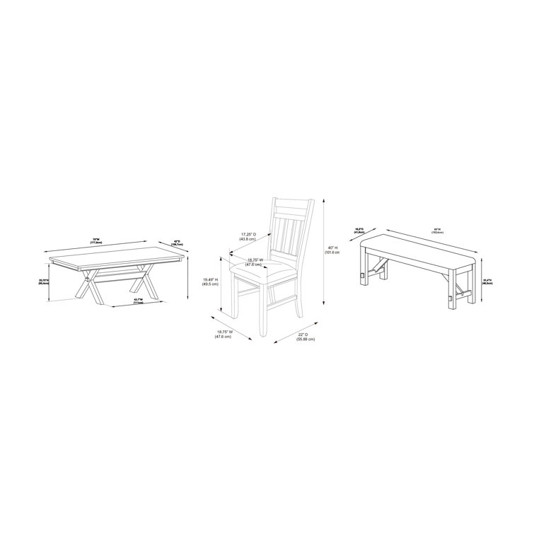 Smokey White and Tan 6-Piece Farmhouse Dining Set