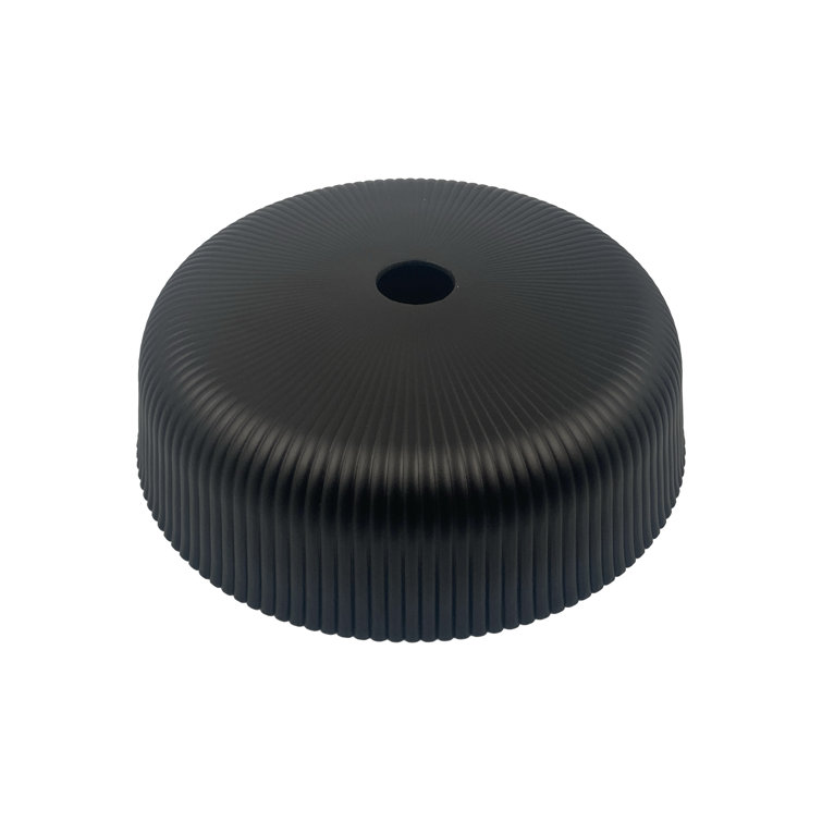 Matte Black Striped Tempered Glass Circular Vessel Sink 16.54"