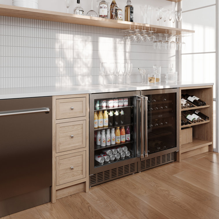 ZLINE 24" Stainless Steel Beverage Fridge with Adjustable Glass Shelves