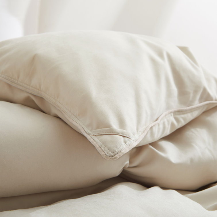 Cream Twin All-Season Goose Down Comforter Duvet Insert