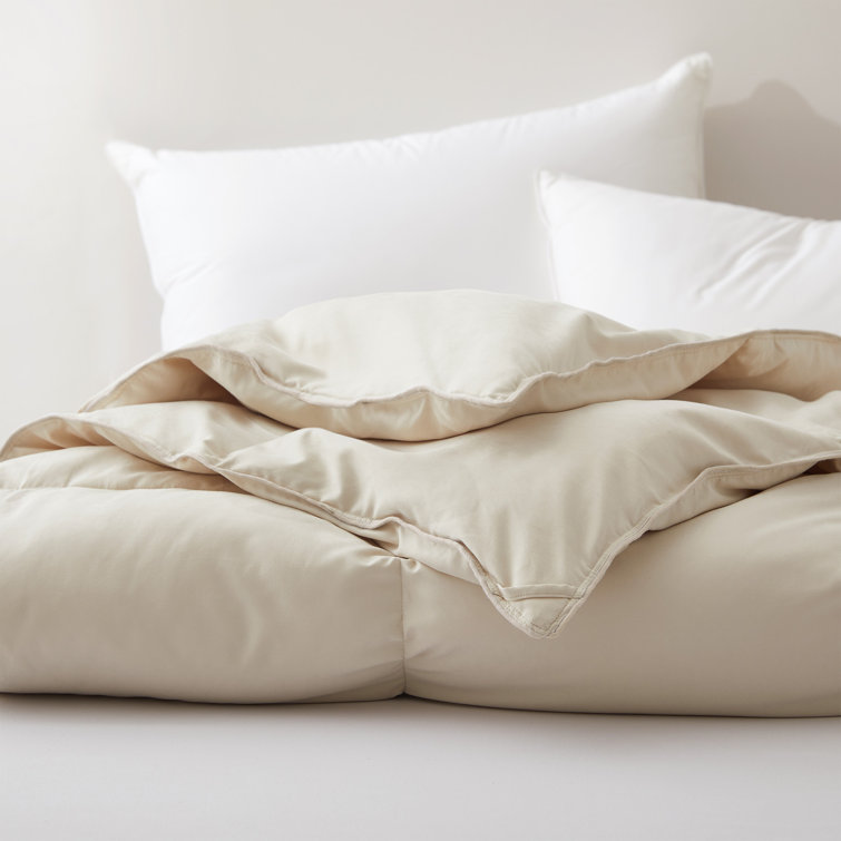 Cream Twin All-Season Goose Down Comforter Duvet Insert