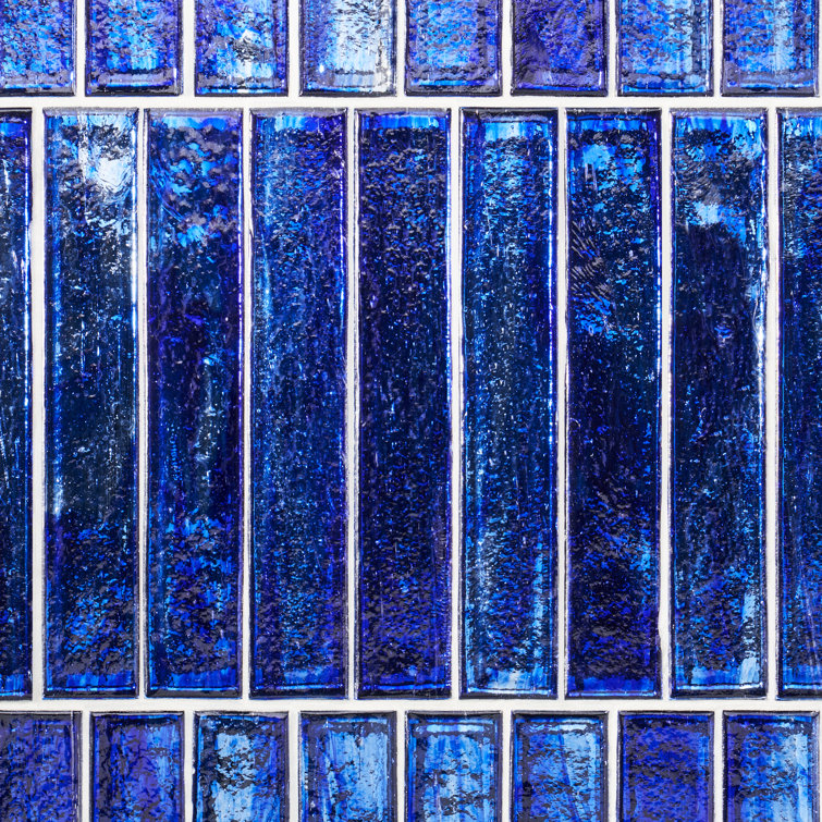 Apollo Brick Polished Blue Glass Subway Wall Tile