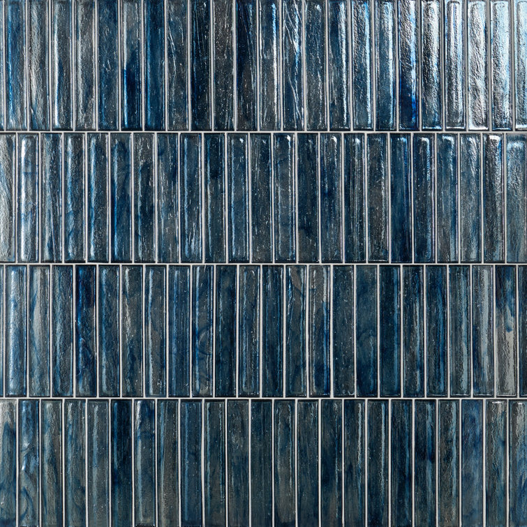 Apollo Brick Polished Blue Glass Subway Wall Tile
