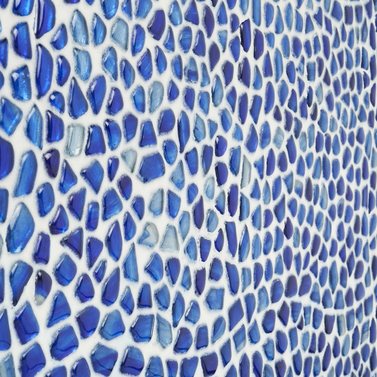 Apollo Pebble 12-in x 12-in Polished Blue Glass Mosaic Wall Tile