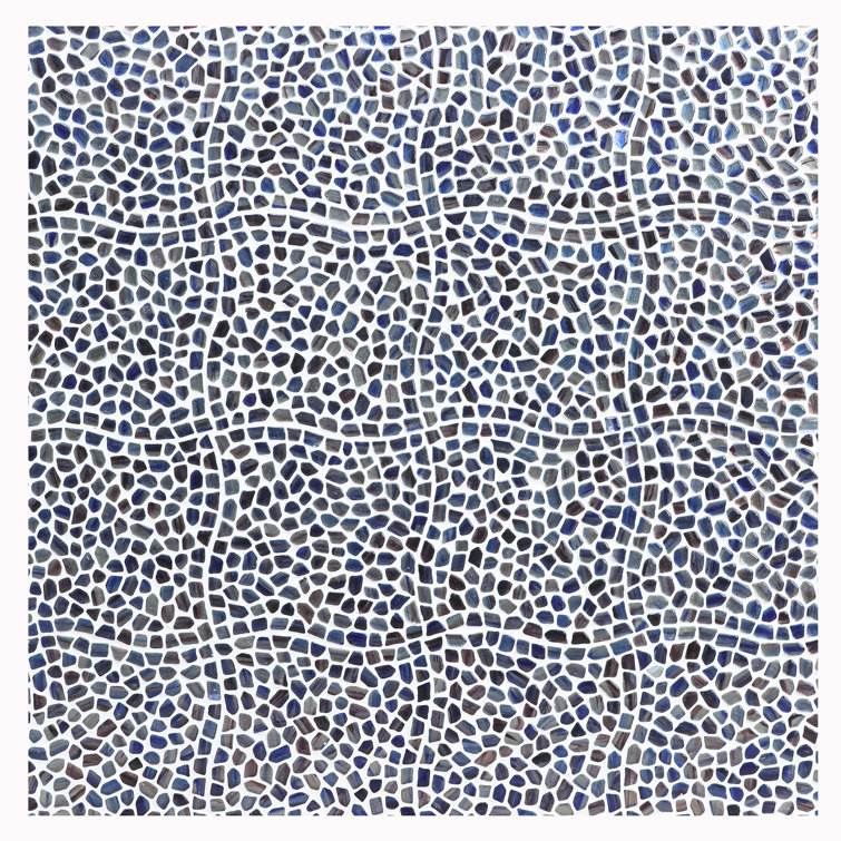 Apollo Pebble 12-in x 12-in Polished Blue Glass Mosaic Wall Tile