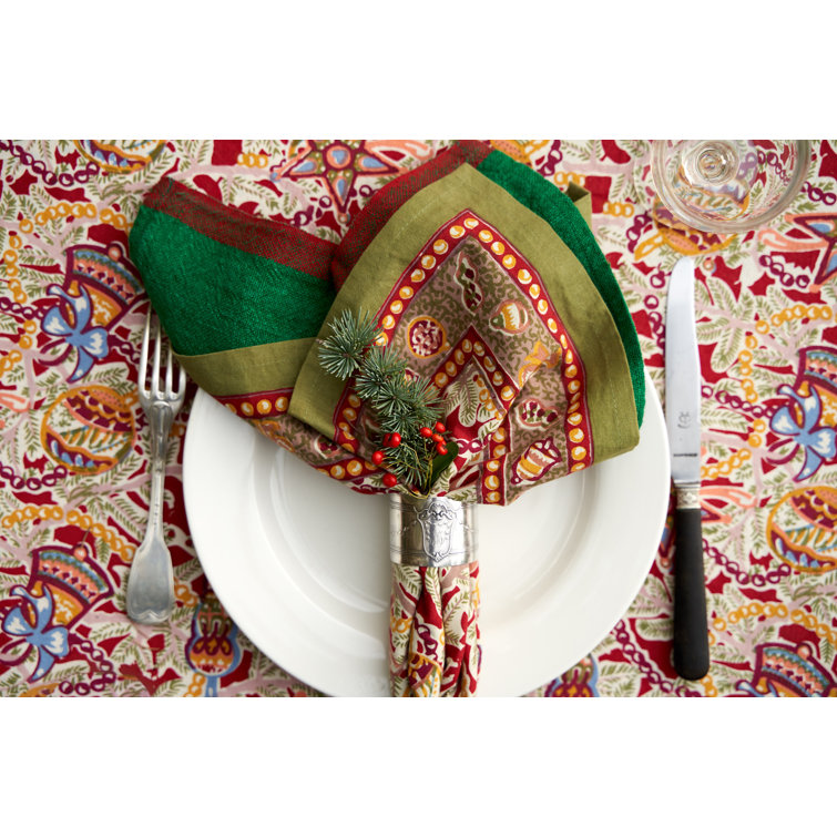 Noel Red and Green Christmas Napkin Set 19" x 19"