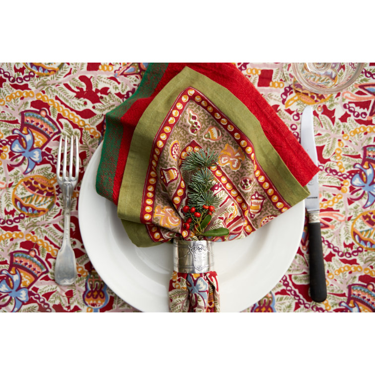 Noel Red and Green Christmas Napkin Set 19" x 19"