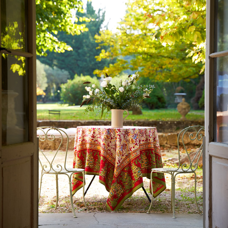 Noel Red and Green Cotton Square Tablecloth 59" x 59"