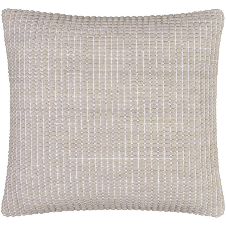 Gray 20" Square Wool Blend Throw Pillow