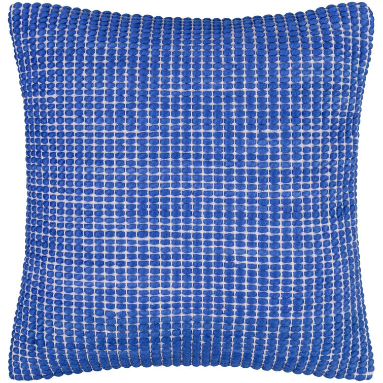 Waverly Blue Wool and Cotton Throw Pillow 20" x 20"