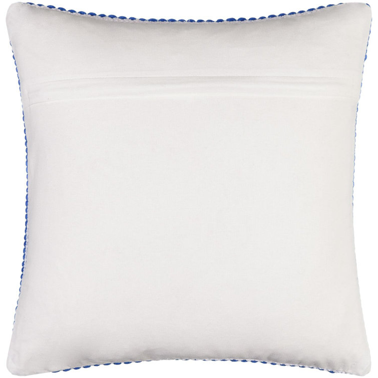 Waverly Blue Wool and Cotton Throw Pillow 20" x 20"
