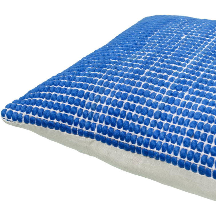 Waverly Blue Wool and Cotton Throw Pillow 20" x 20"