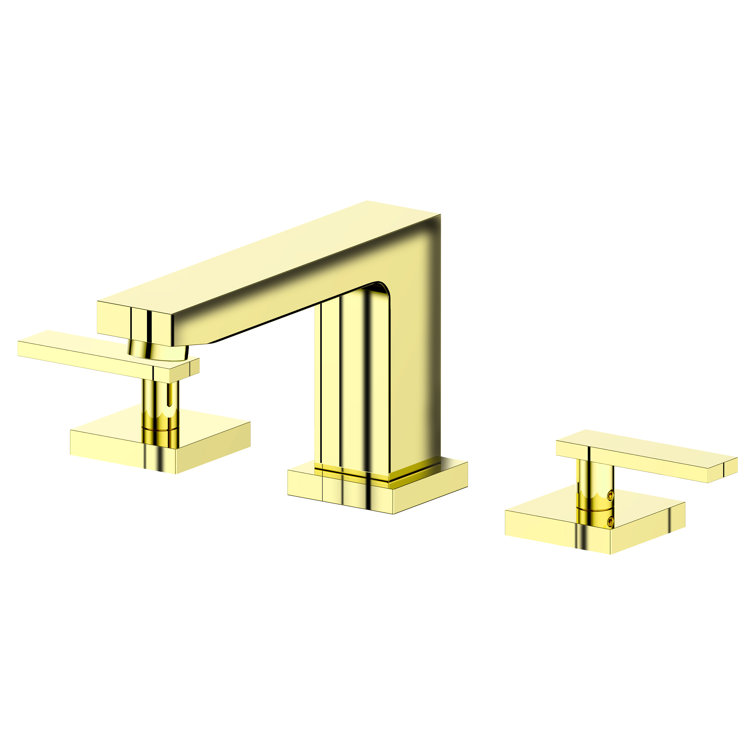 Contemporary Crystal Bay Polished Gold Bathroom Faucet