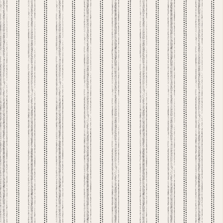 Charcoal and Cotton Nautical Stripe Peel and Stick Wallpaper