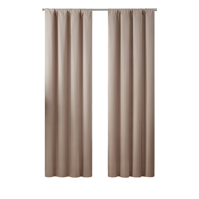 Natural Linen 84" Blackout Rod Pocket Curtain Panel