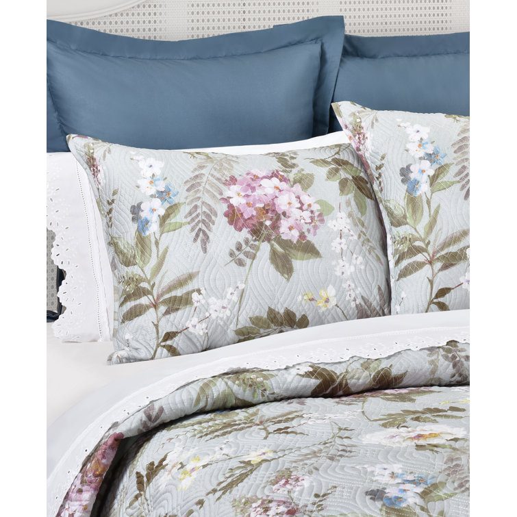 Blush Floral Organic Full Quilt Set