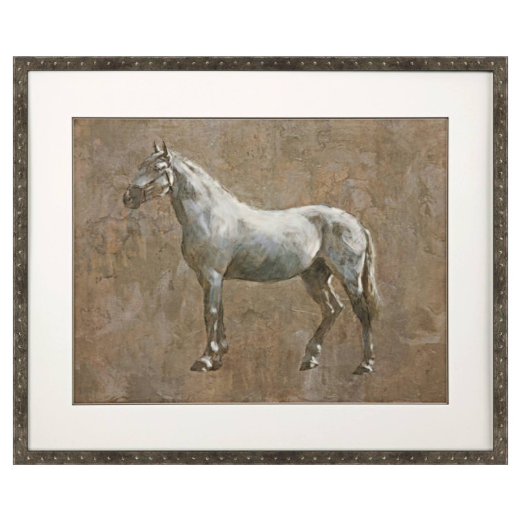 Majestic Horse Cream and Brown Framed Wall Art