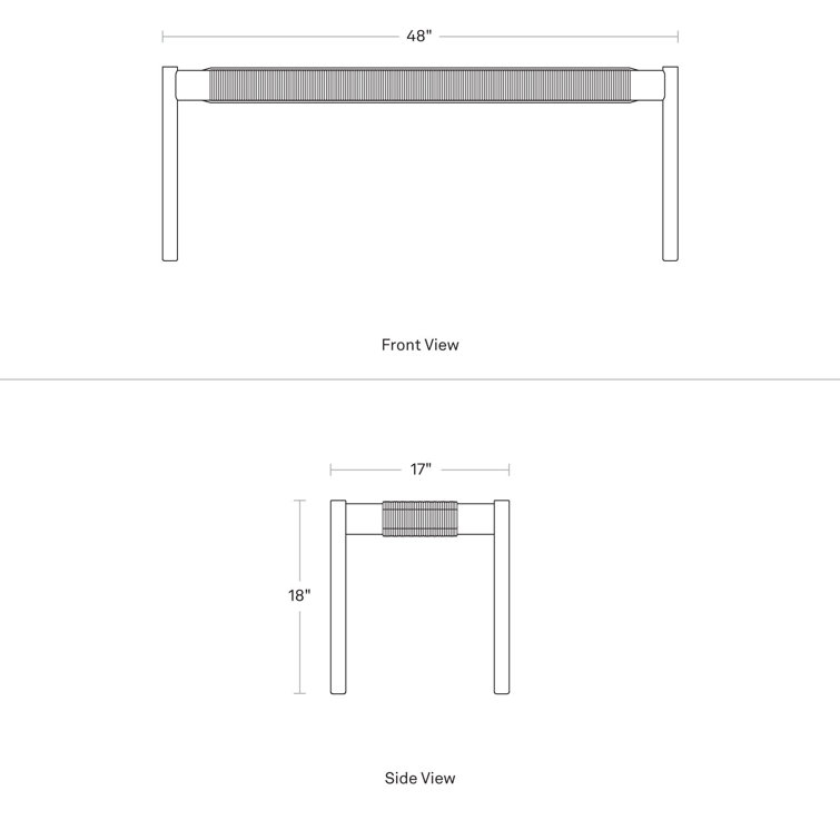 Elegant 48" White Oak Bench with Woven Cord Seating