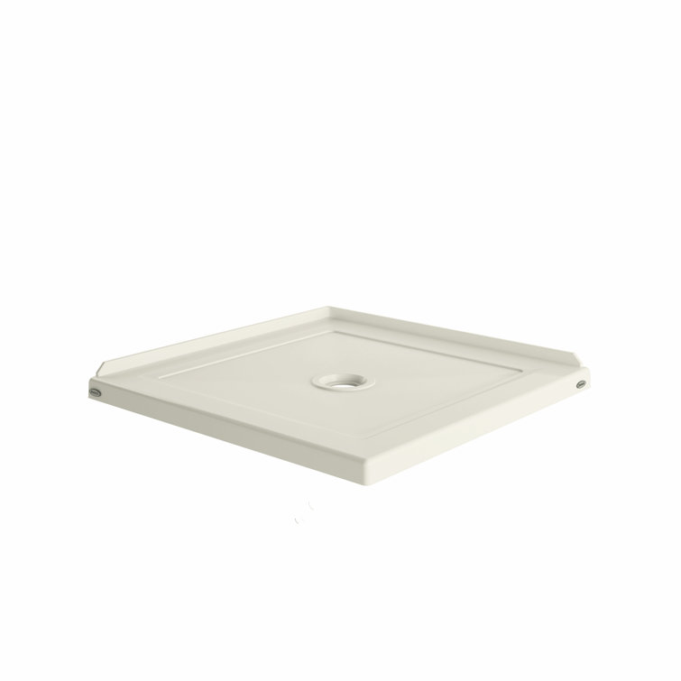 Oyster Gloss Finish Square Shower Base with Round Drain