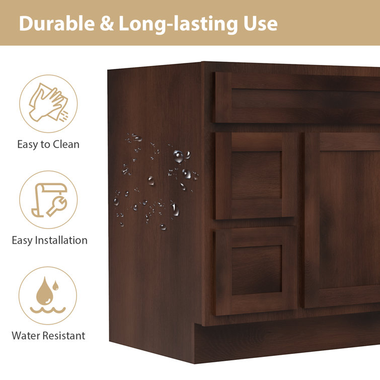 Hibbitts 36" Brown Solid Wood Single Bathroom Vanity