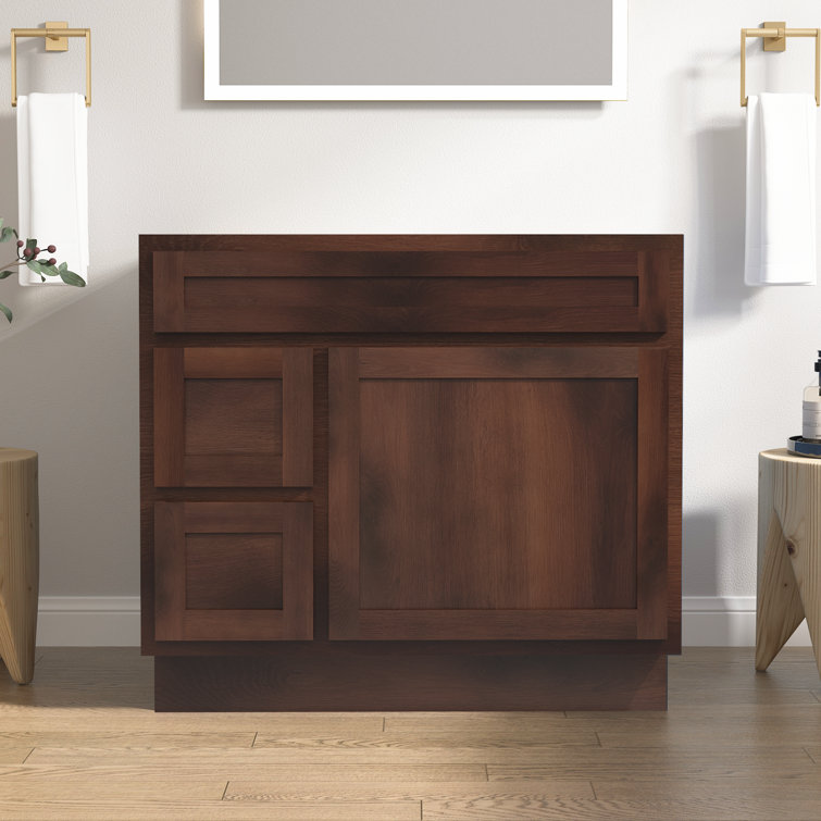 Hibbitts 36" Brown Solid Wood Single Bathroom Vanity