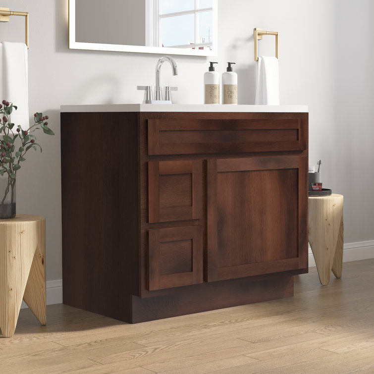 Hibbitts 36" Brown Solid Wood Single Bathroom Vanity