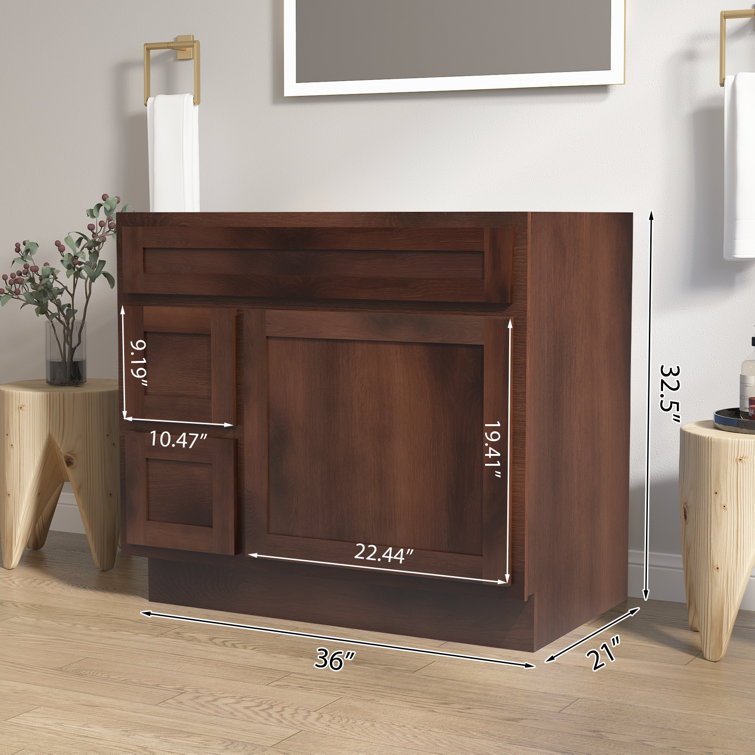 Hibbitts 36" Brown Solid Wood Single Bathroom Vanity