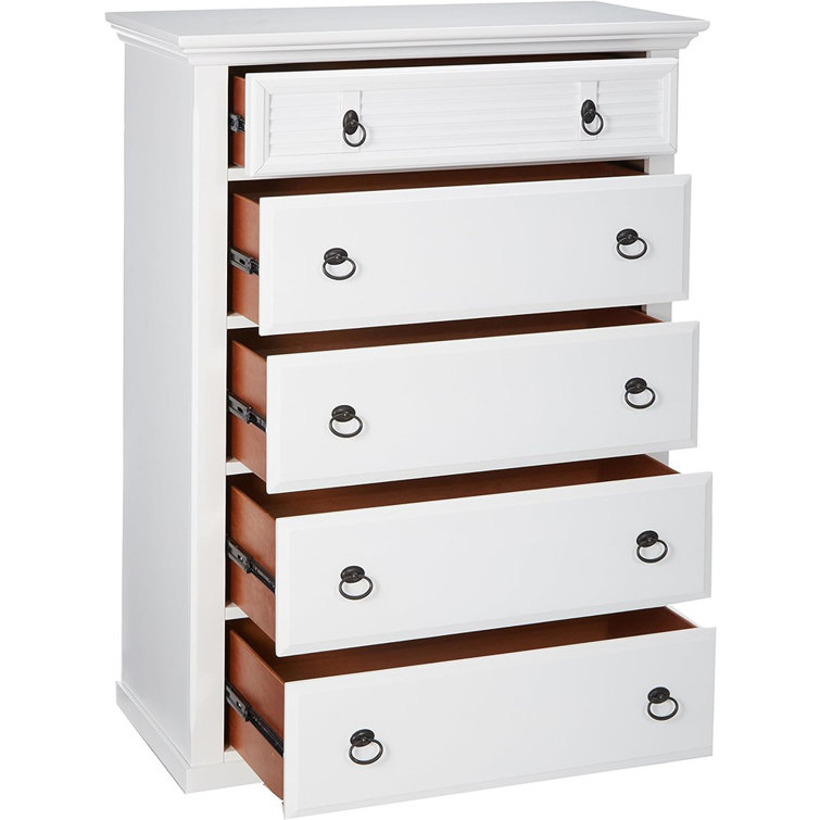 Winchester 5-Drawer White Pine Wood Chest with Soft Close