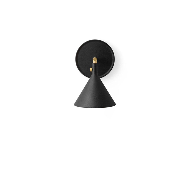 Black and Brass Dimmable Wall Sconce with Diffuser