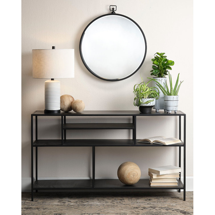Element 51'' Black Iron Industrial Chic Console with Storage